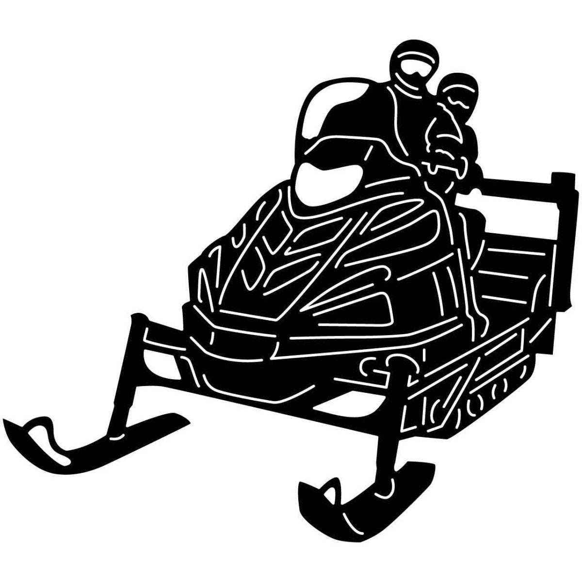 Snowmobiles and Mountains 08 DXF File Cut Ready for CNC