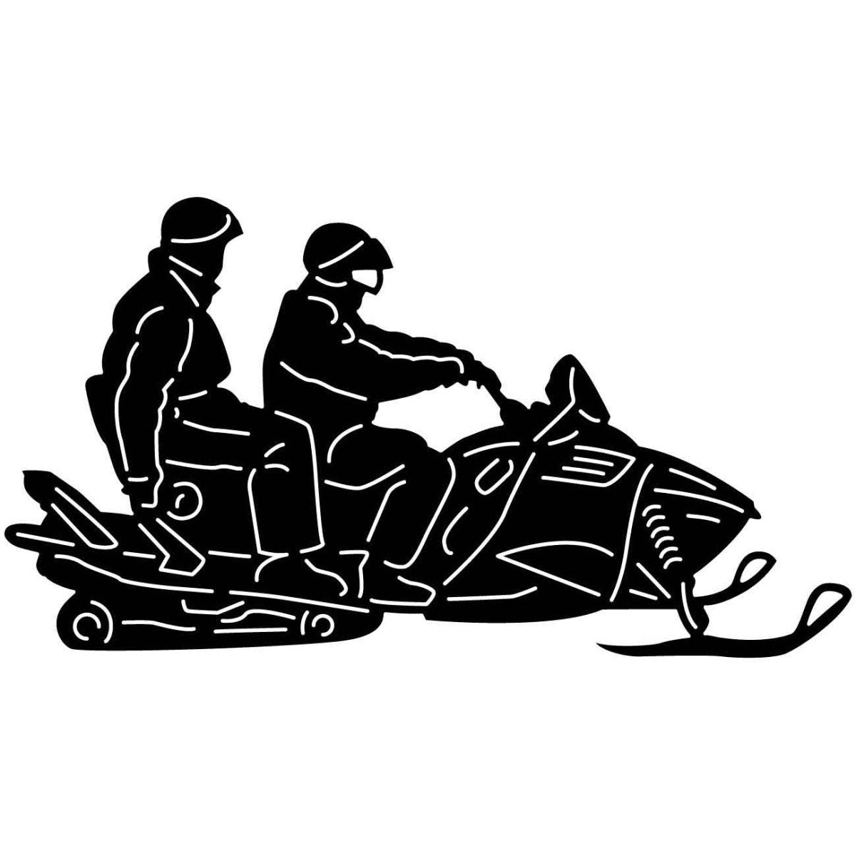 Snowmobiles and Mountains 11 DXF File Cut Ready for CNC