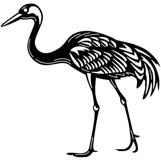 Standing Crane Bird-DXF files cut ready for cnc machines-dxfforcnc.com