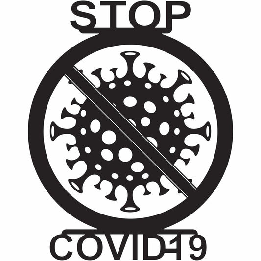 Free Stop Covid-19 sign Pandemic-DXF files Cut Ready for CNC-DXFforCNC.com