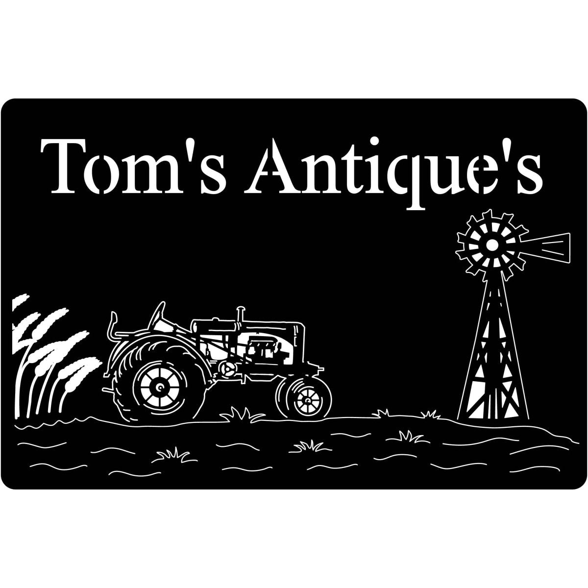 Custom Sign Farm Tom's Antiques-DXF files cut ready for cnc machines