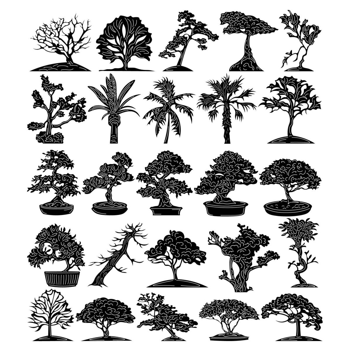 Trees-DXF files Cut Ready for CNC-DXFforCNC.com