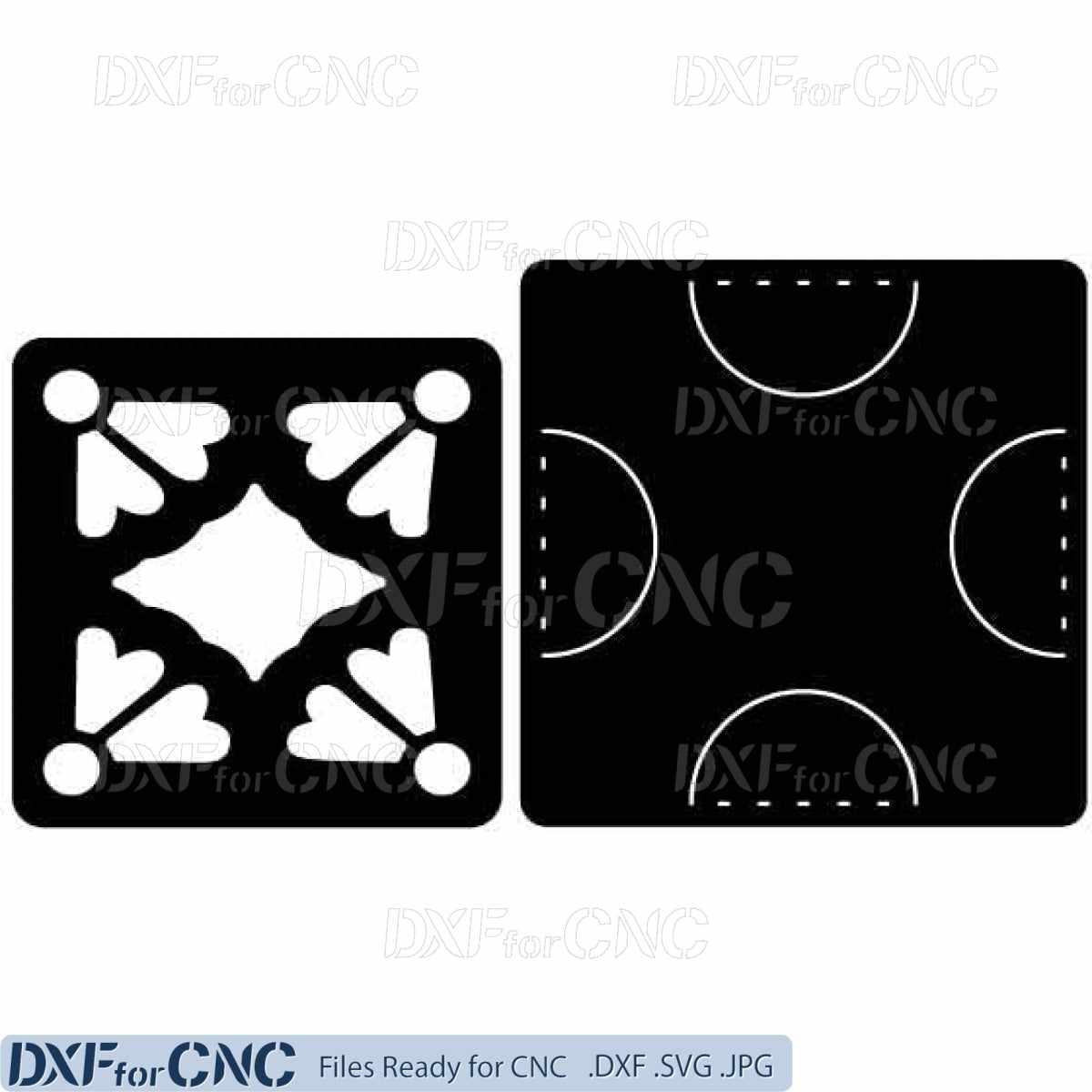 Drink Coaster and Holder Free DXF files cut ready for CNC-DXFforCNC.com