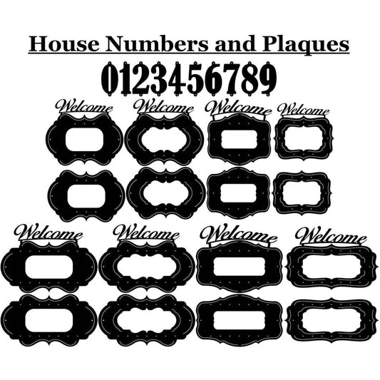 House Numbers and Ornaments Plaques-DXFforCNC.com-DXF Files cut ready cnc machines