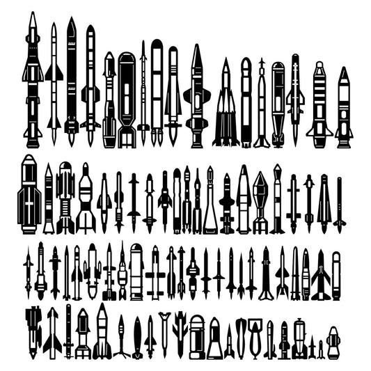 Military Missile Ballistic Weapons DXF Files for CNC Machines