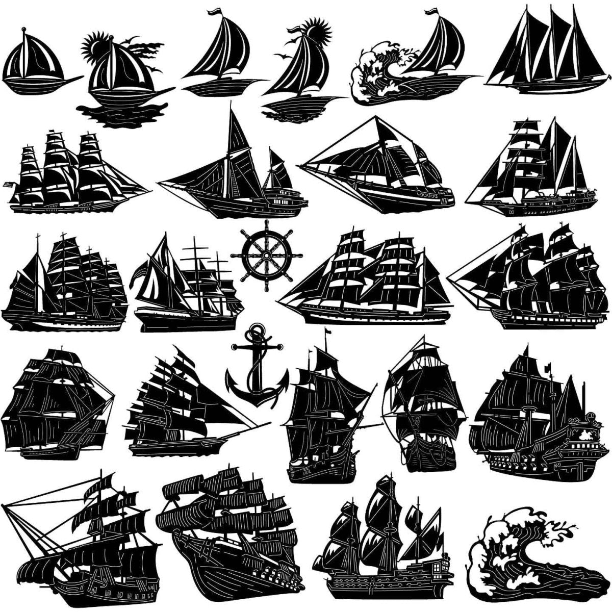 Sailing Boats and Ships-DXFforCNC.com-DXF Files cut ready cnc machines