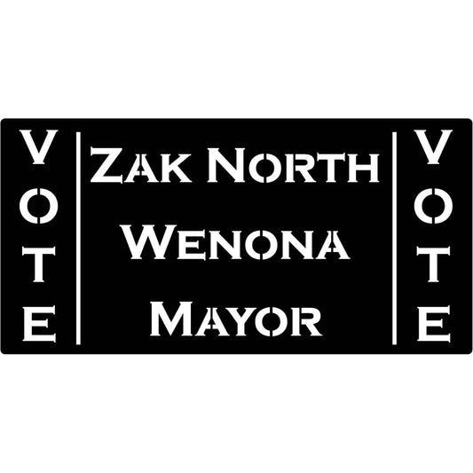 Zak North Mayor Sign-DXFforCNC.com-DXF Files cut ready cnc machines