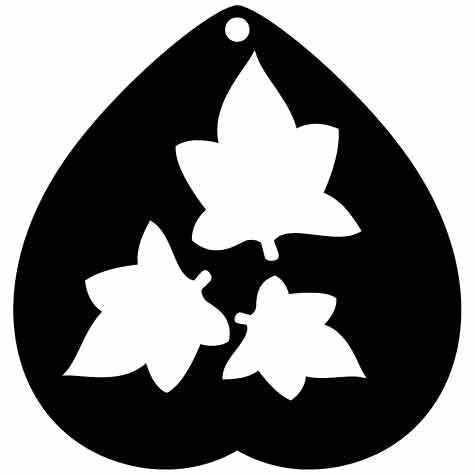 Earring Tears Drop with Leaves Free DXF files cut ready for CNC-DXFforCNC.com