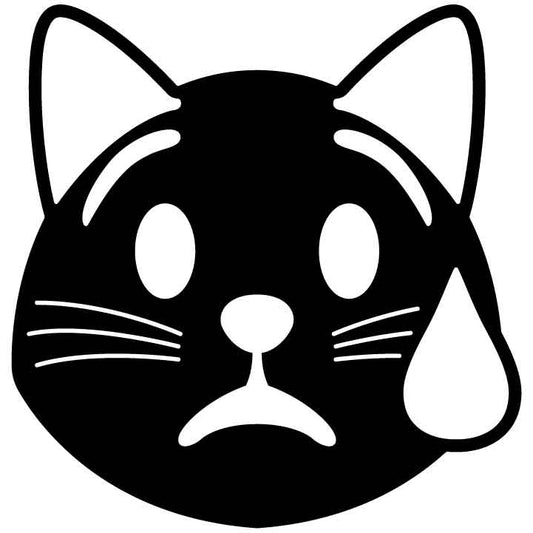 Emoji Crying Cat Free DXF File for CNC Machines-DXFforCNC.com