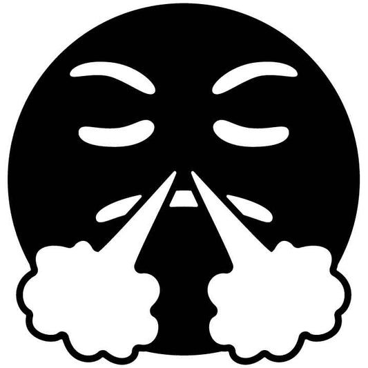 Emoji Face with Steam from Nose Free DXF File for CNC Machines-DXFforCNC.com