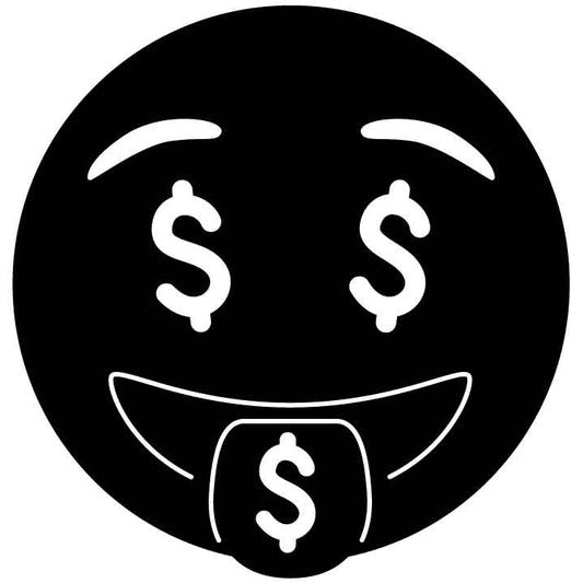 Emoji Money Mouth Face Free DXF File for CNC Machines-DXFforCNC.com