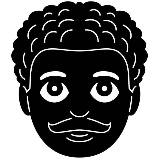 Emoji Mustache Man Face Free DXF File for CNC Machines-DXFforCNC.com