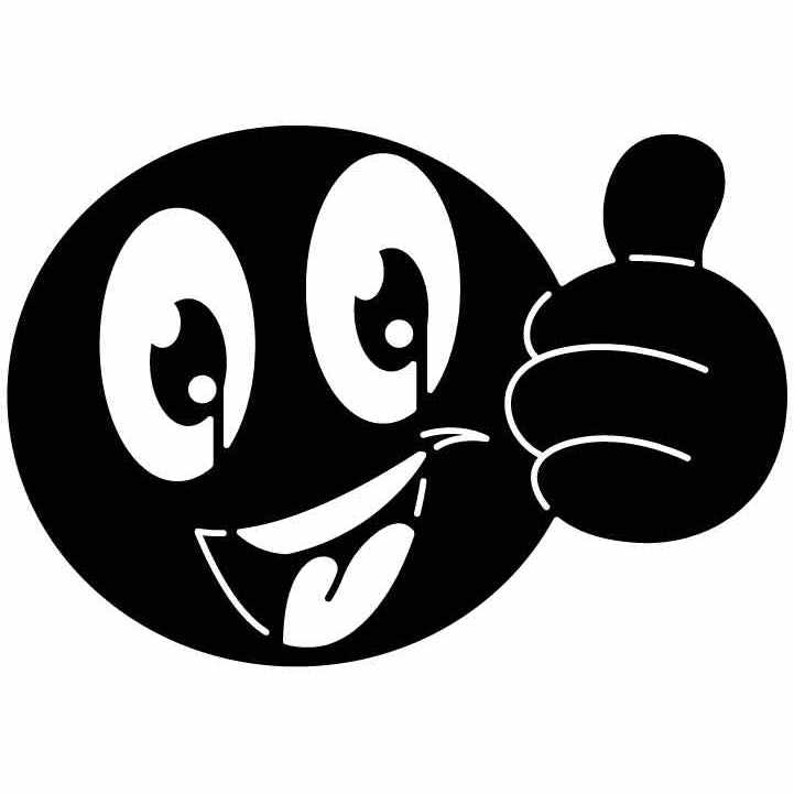 smiley face with thumbs up