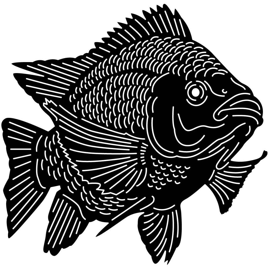 Underwater Fish-tilapia 01 DXF File Cut Ready for CNC