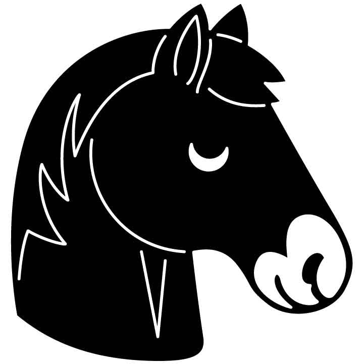 Horse Face Free DXF File for CNC Machines-DXFforCNC.com