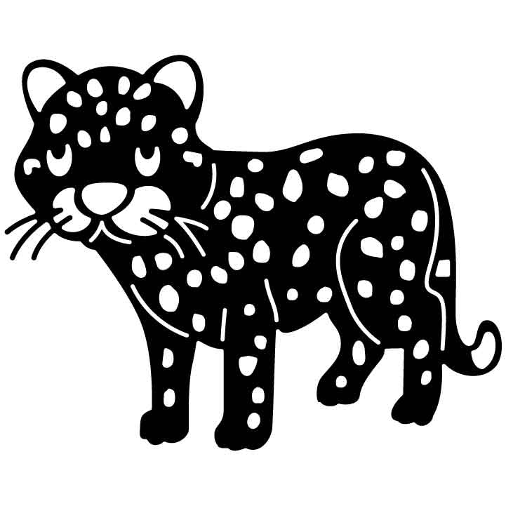 Leopard Kid Free DXF File for CNC Machines-DXFforCNC.com