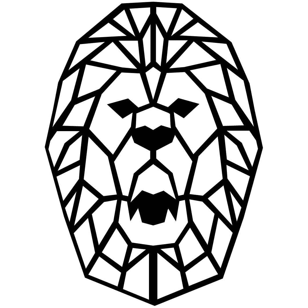 geometric lion face