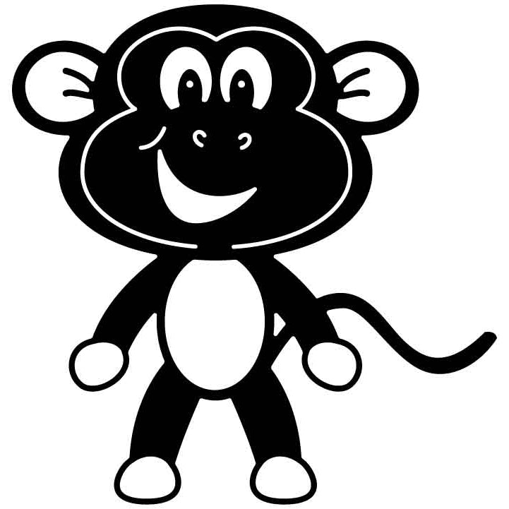 Monkey (2) Free DXF File for CNC Machines-DXFforCNC.com