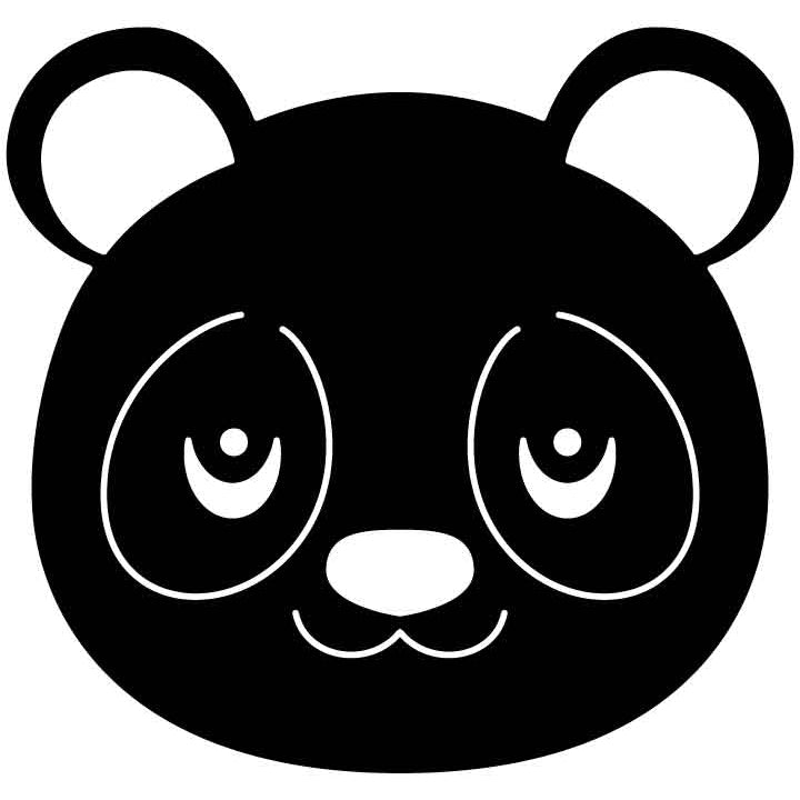 Panda Face Free DXF File for CNC Machines-DXFforCNC.com