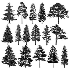 Decorative DXF Files | Pine Trees CNC Cutting Design – DXFforCNC