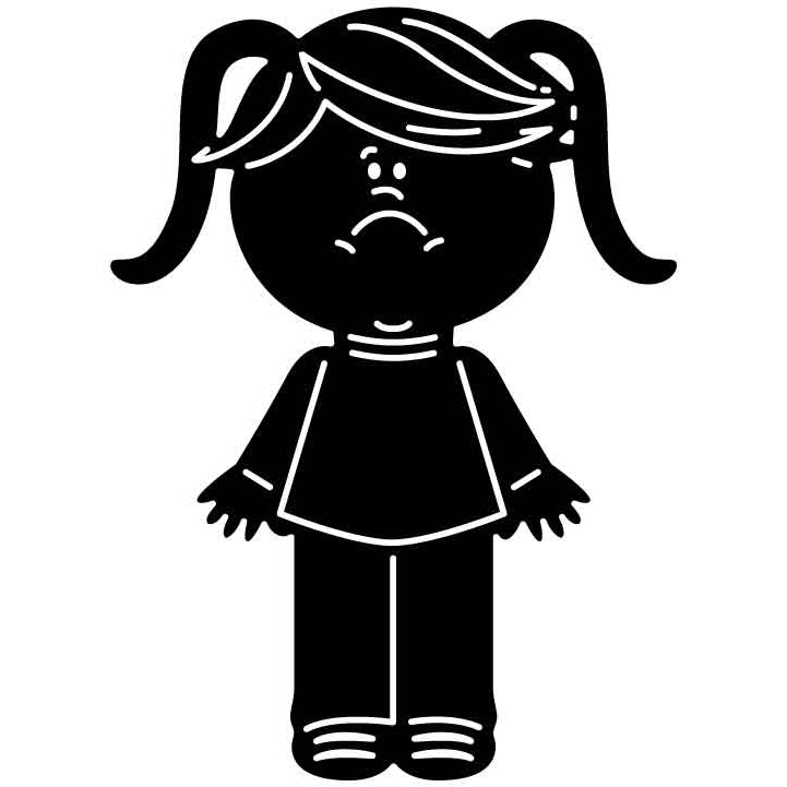 Sad Girl Free DXF File for CNC Machines-DXFforCNC.com