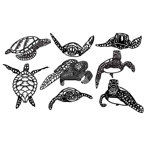 Designer Edition DXF Files | Sea Turtles CNC Cutting Design-DXFforCNC.com