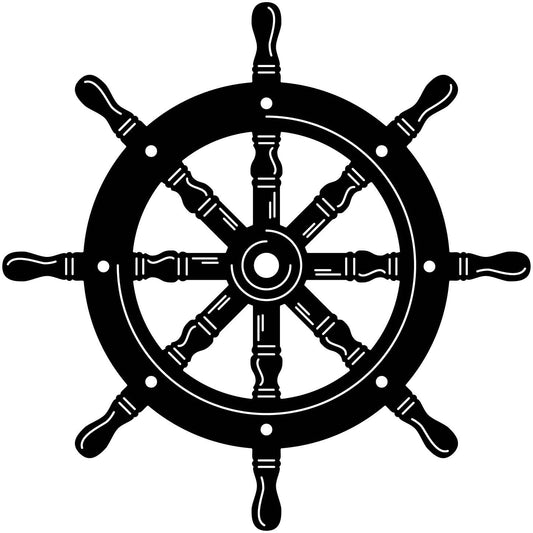 Ship Wheel DXF File Cut Ready for CNC