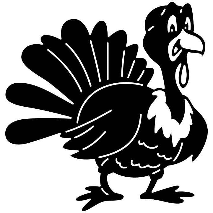 Turkey Bird Free DXF File for CNC Machines-DXFforCNC.com