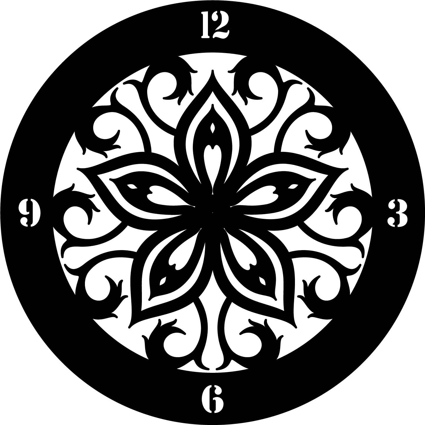 Wall Clock 27 DXF File Cut Ready for CNC