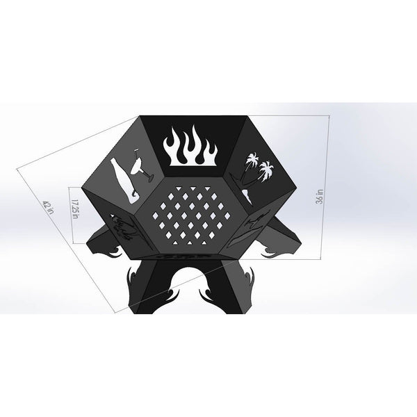 Trendy Hexagon Fire Pit DXF for CNC | Trees and Juice Bottles Design ...